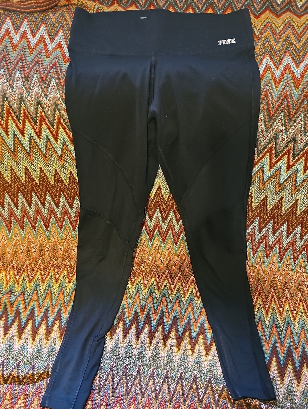 PINK Victoria's Secret Black With Netted Sides High-Rise Leggings